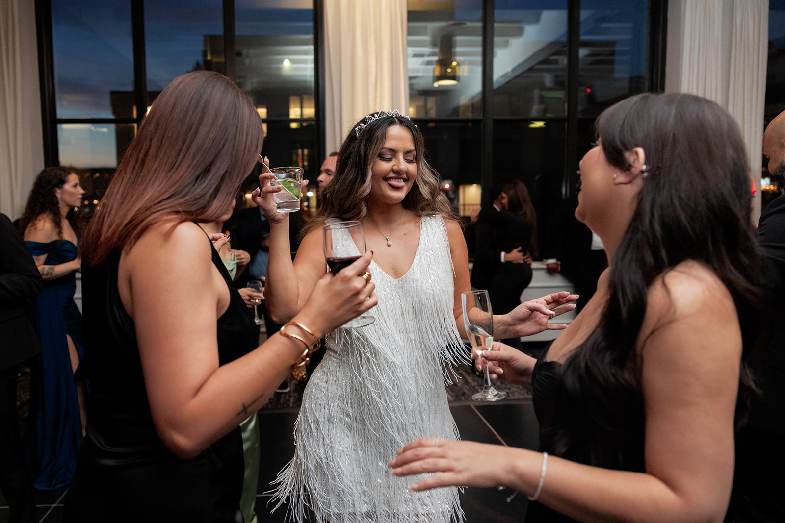 Reception at the Hotel Washington DC, guests dancing on the dance floor. 