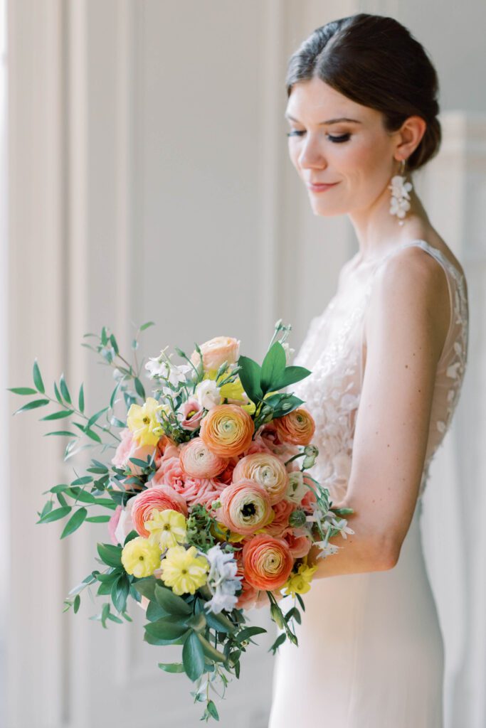 Colorful Bouquet at Strong Mansion Wedding